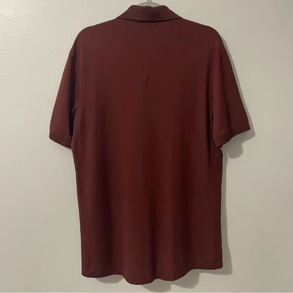 Lululemon Athletica Men's Tech Pique Polo Shirt Golf Classic Mahogany Red sz L - Picture 5 of 10
